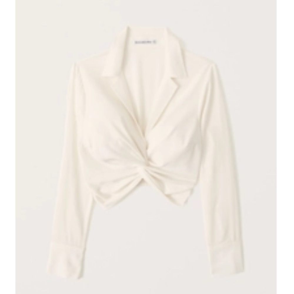 A&F Cream Long Sleeve Crop